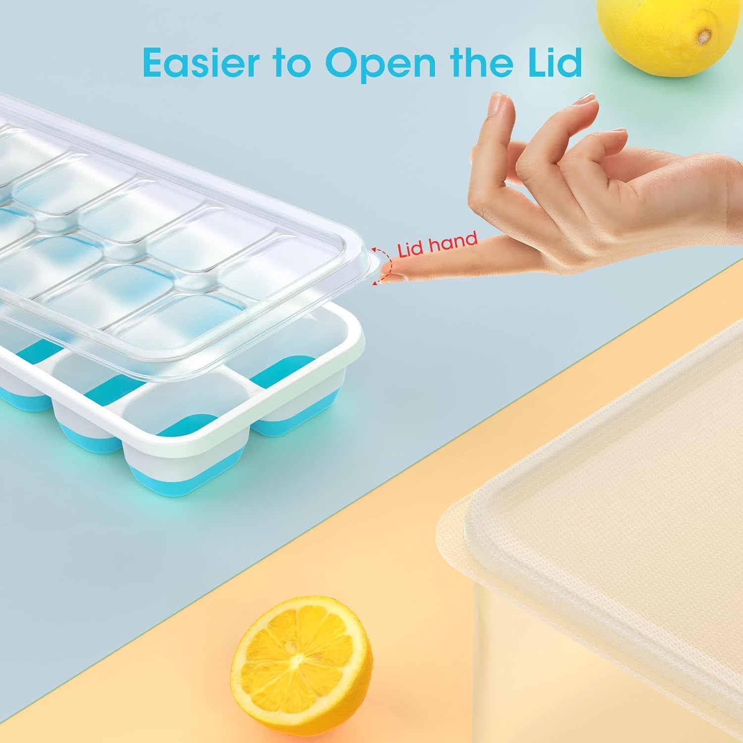 4 Pack Silicone Ice Cube Trays for Freezer