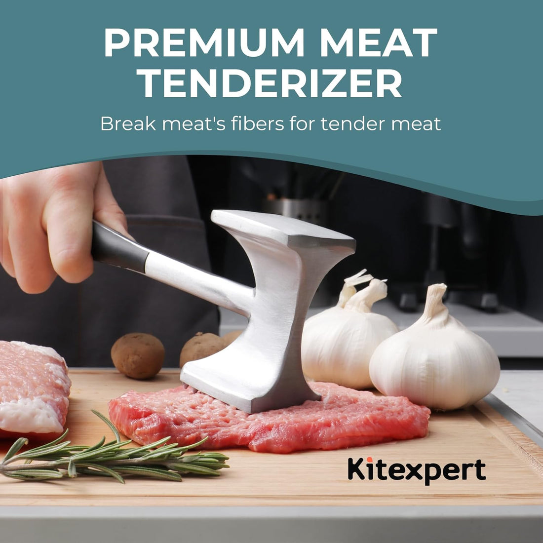 Meat Tenderizer Hammer with Comfortable-Grip Handle