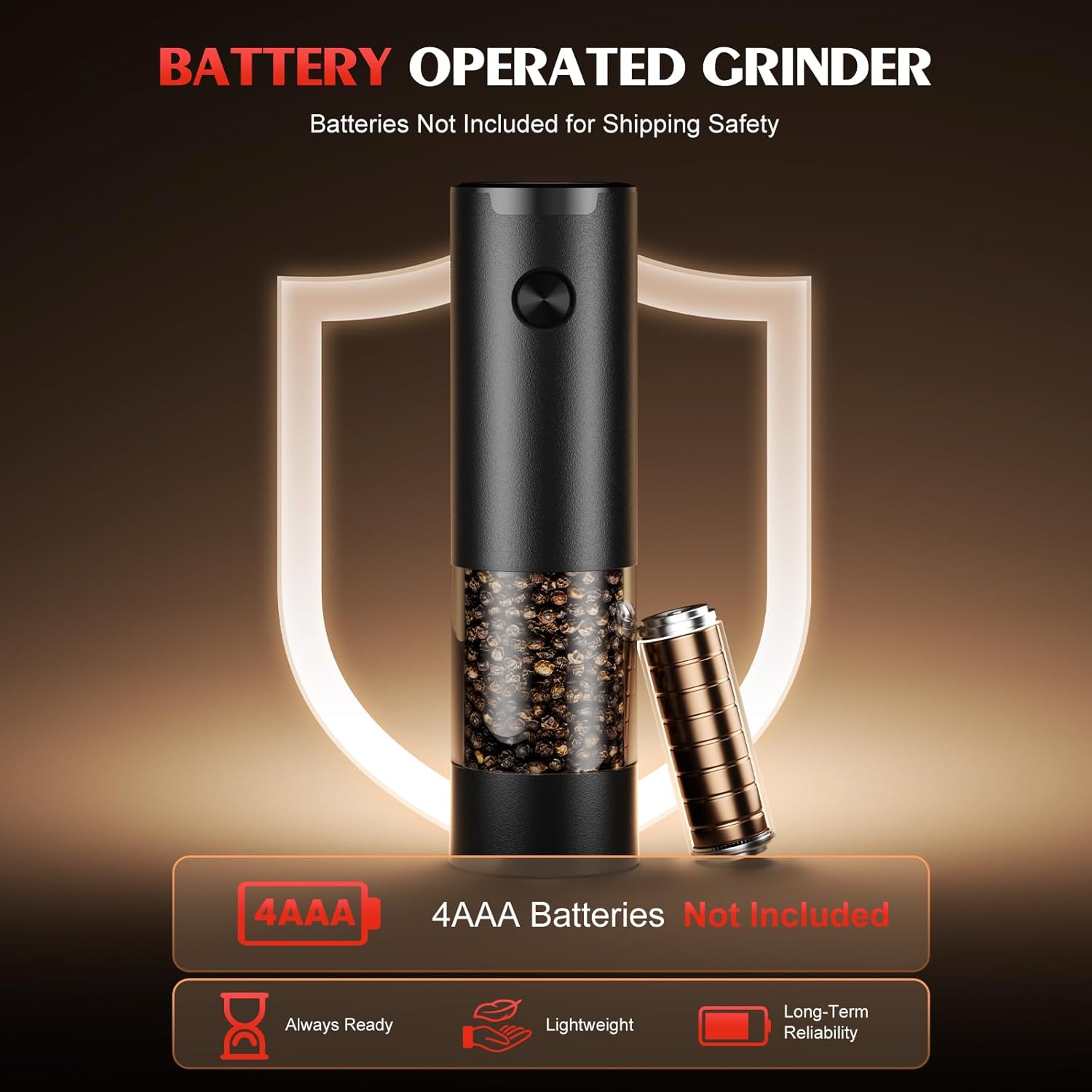 Electric Salt and Pepper Grinder Set Automatic Battery Pepper Mill