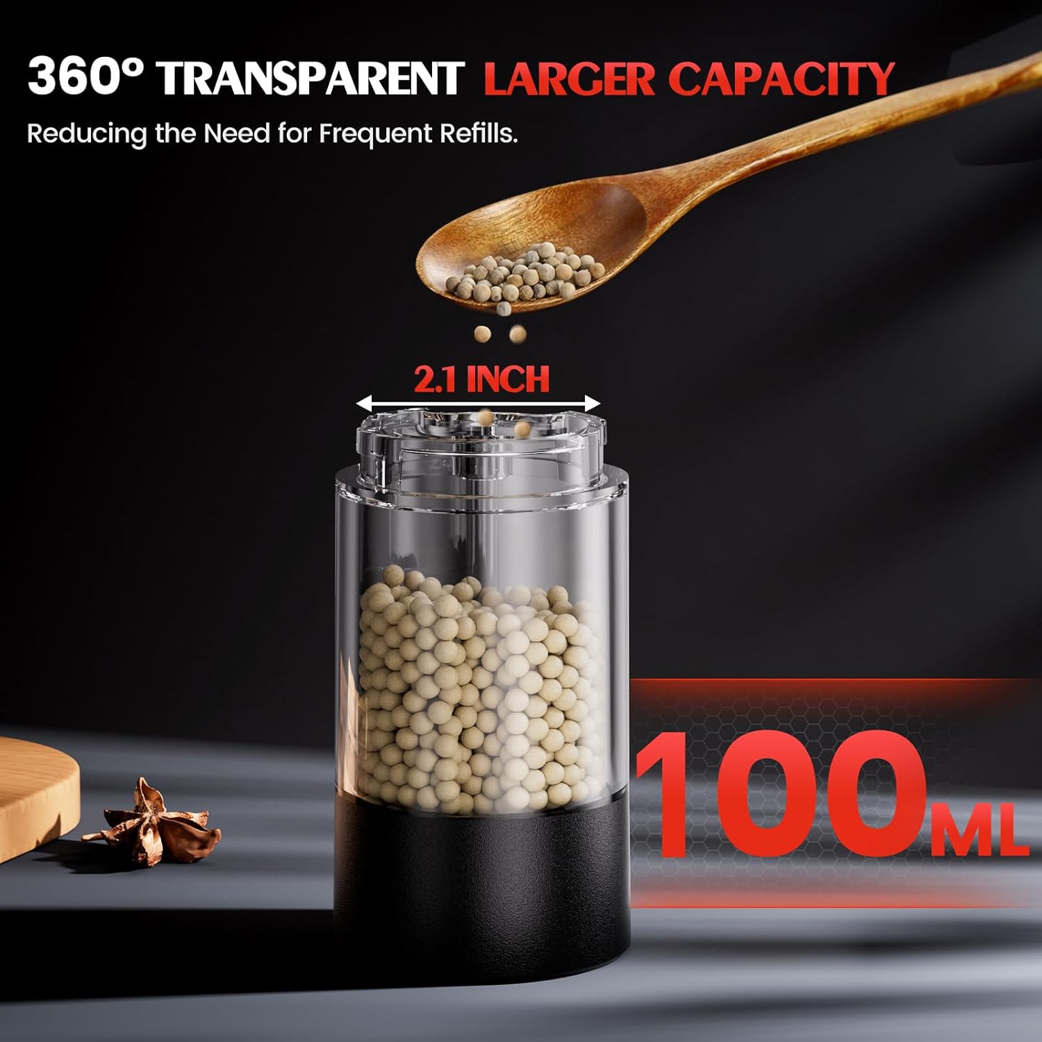 Electric Salt and Pepper Grinder Set Automatic Battery Pepper Mill